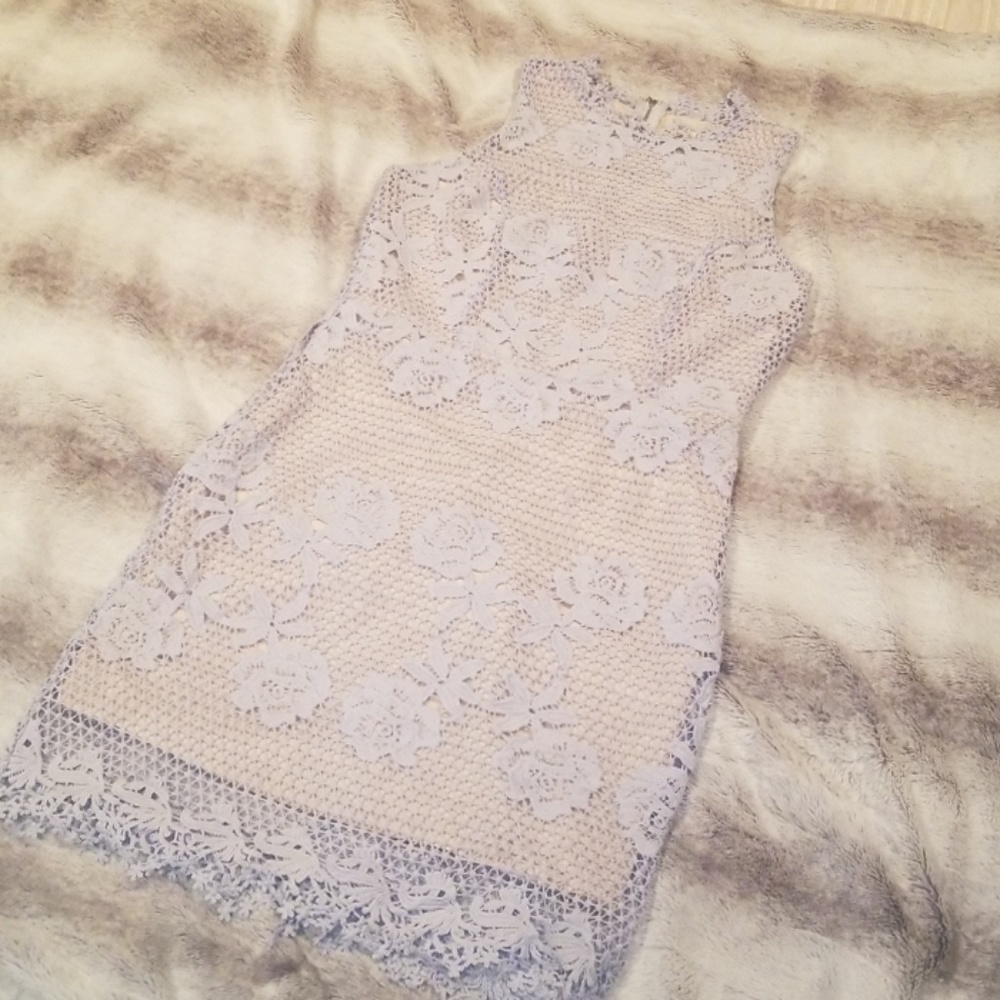 Light Blue Lace Cocktail Dress